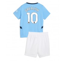 Manchester City Jack Grealish #10 Koszulka Podstawowa dzieci 2024-25 Krótki Rękaw (+ krótkie spodenki)